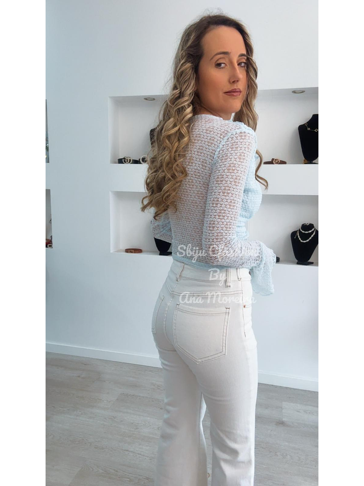 Calças Brancas à Boca de Sino - Queen Hearts 4