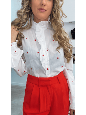 Camisa Branca com Corações