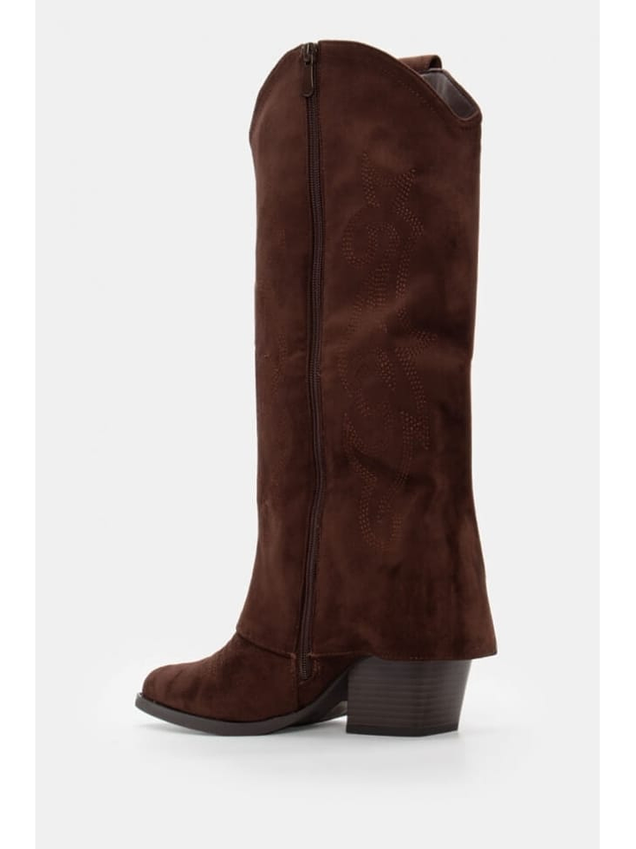 Bota Texana de Camurça com Cano Estilo Polaina (Cano Alto) 3