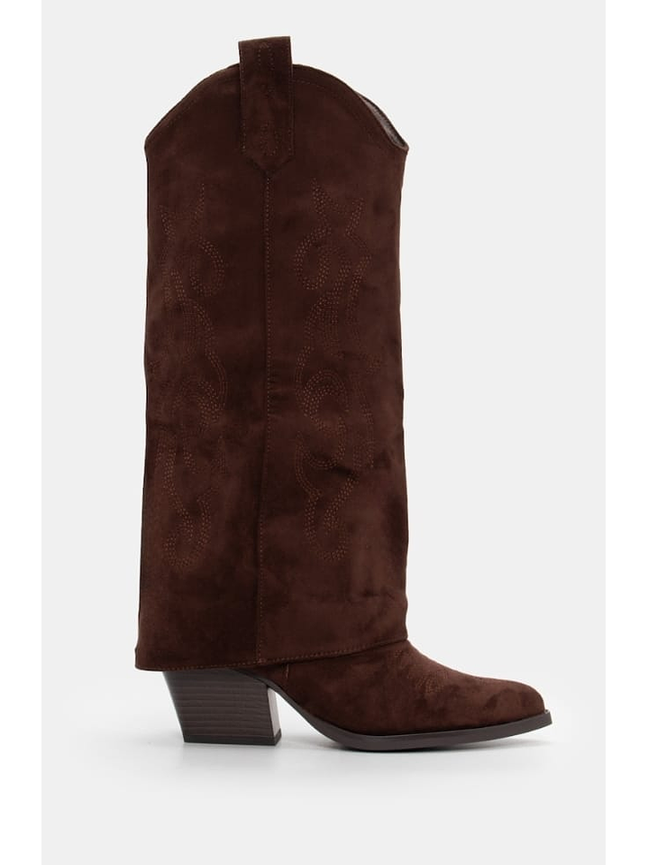 Bota Texana de Camurça com Cano Estilo Polaina (Cano Alto) 4