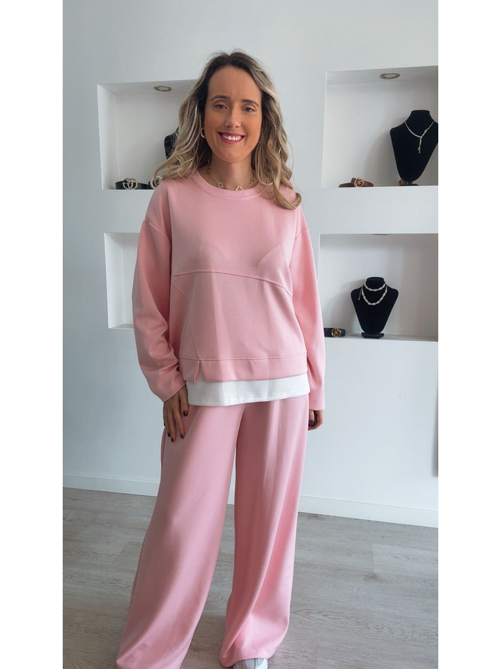 Fato de treino em algodão com detalhe de camisa - TU 1