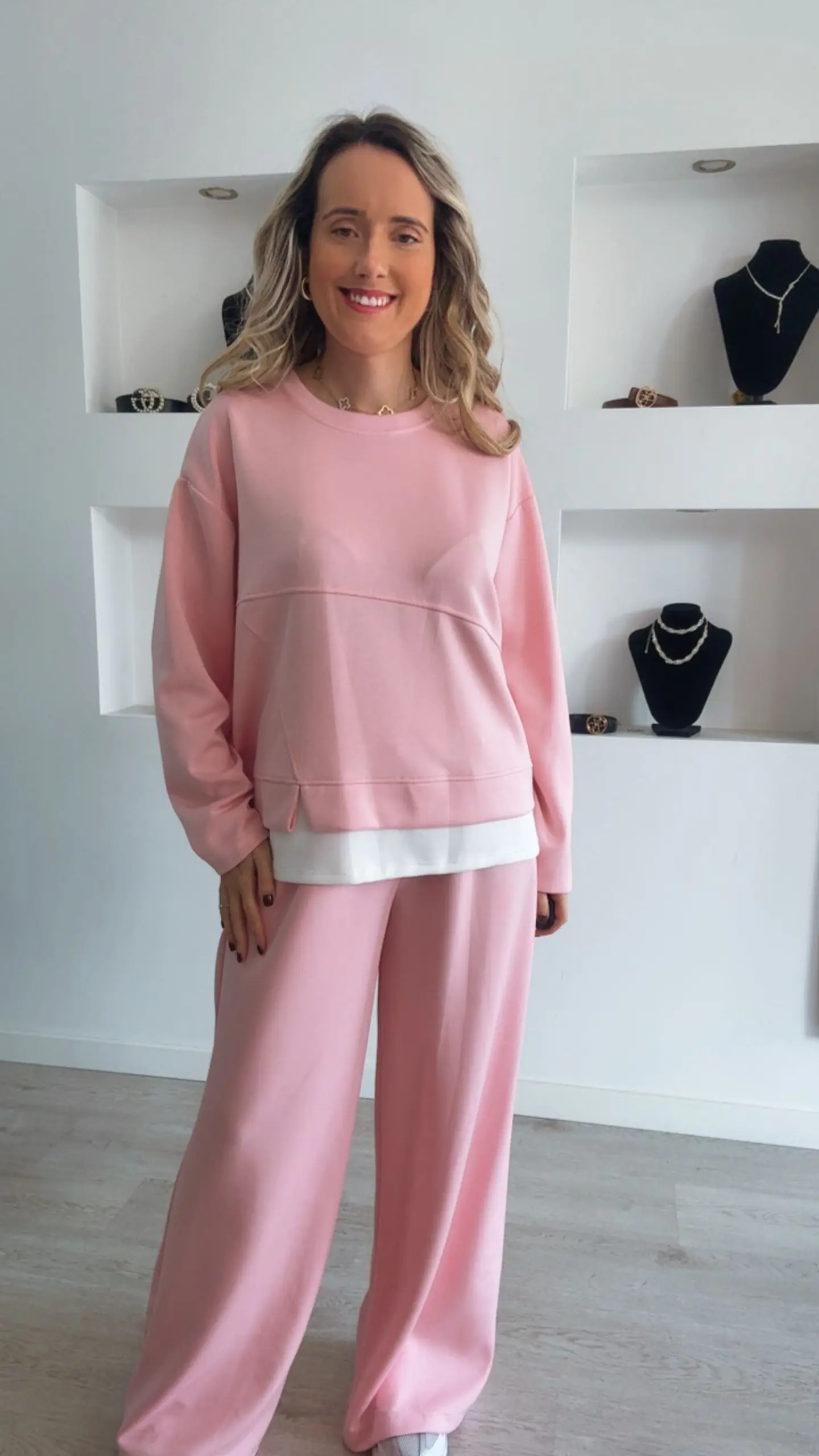 Fato de treino em algodão com detalhe de camisa - TU 1