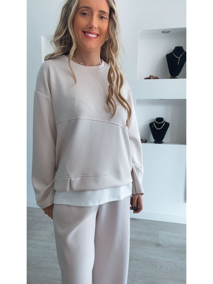 Fato de treino em algodão com detalhe de camisa - TU 6