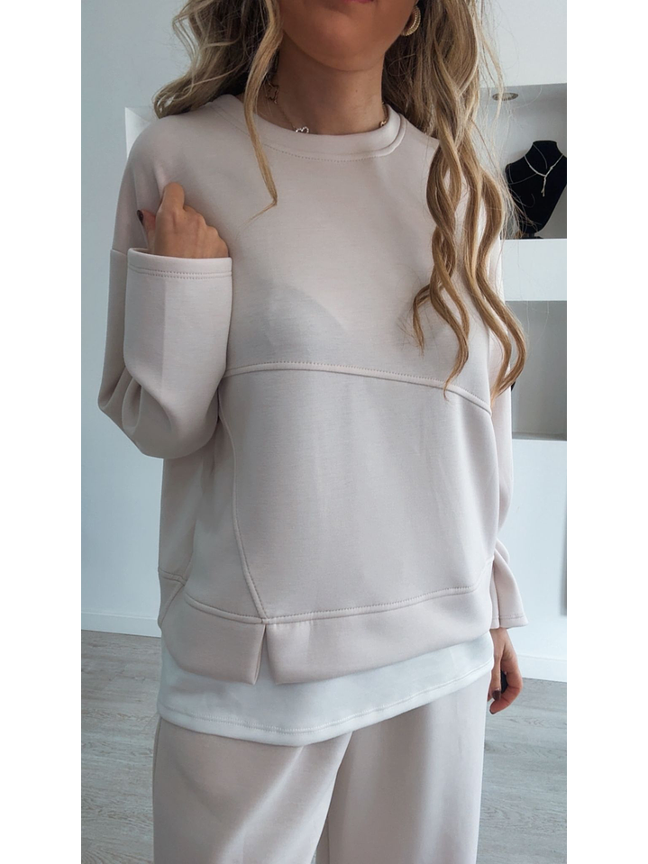 Fato de treino em algodão com detalhe de camisa - TU 8