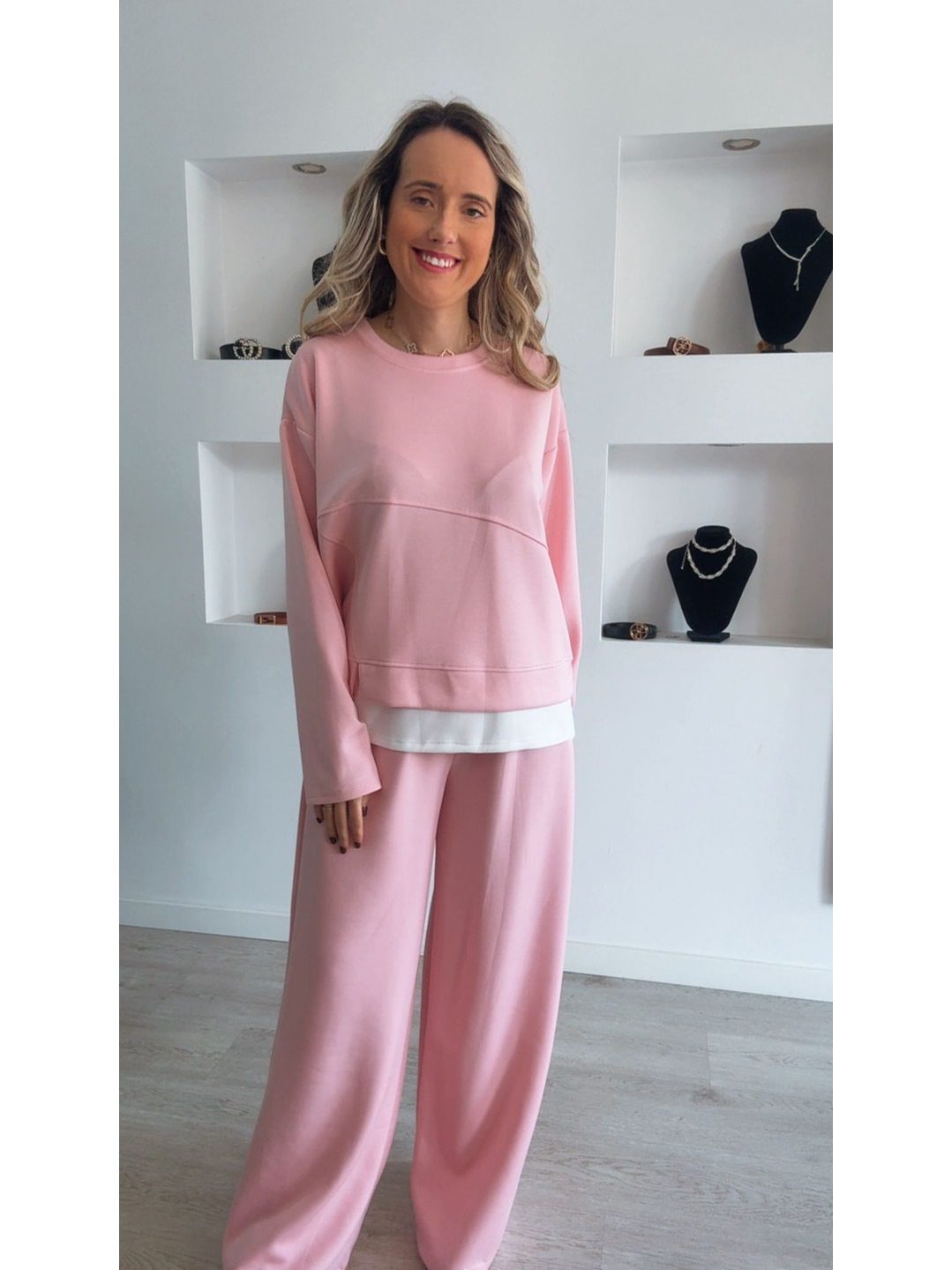 Fato de treino em algodão com detalhe de camisa - TU 3