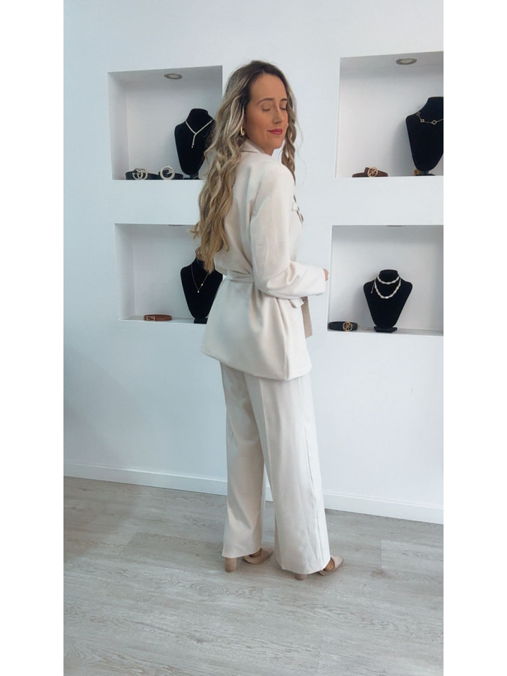 Fato de blazer comprido com cinto - TU 2