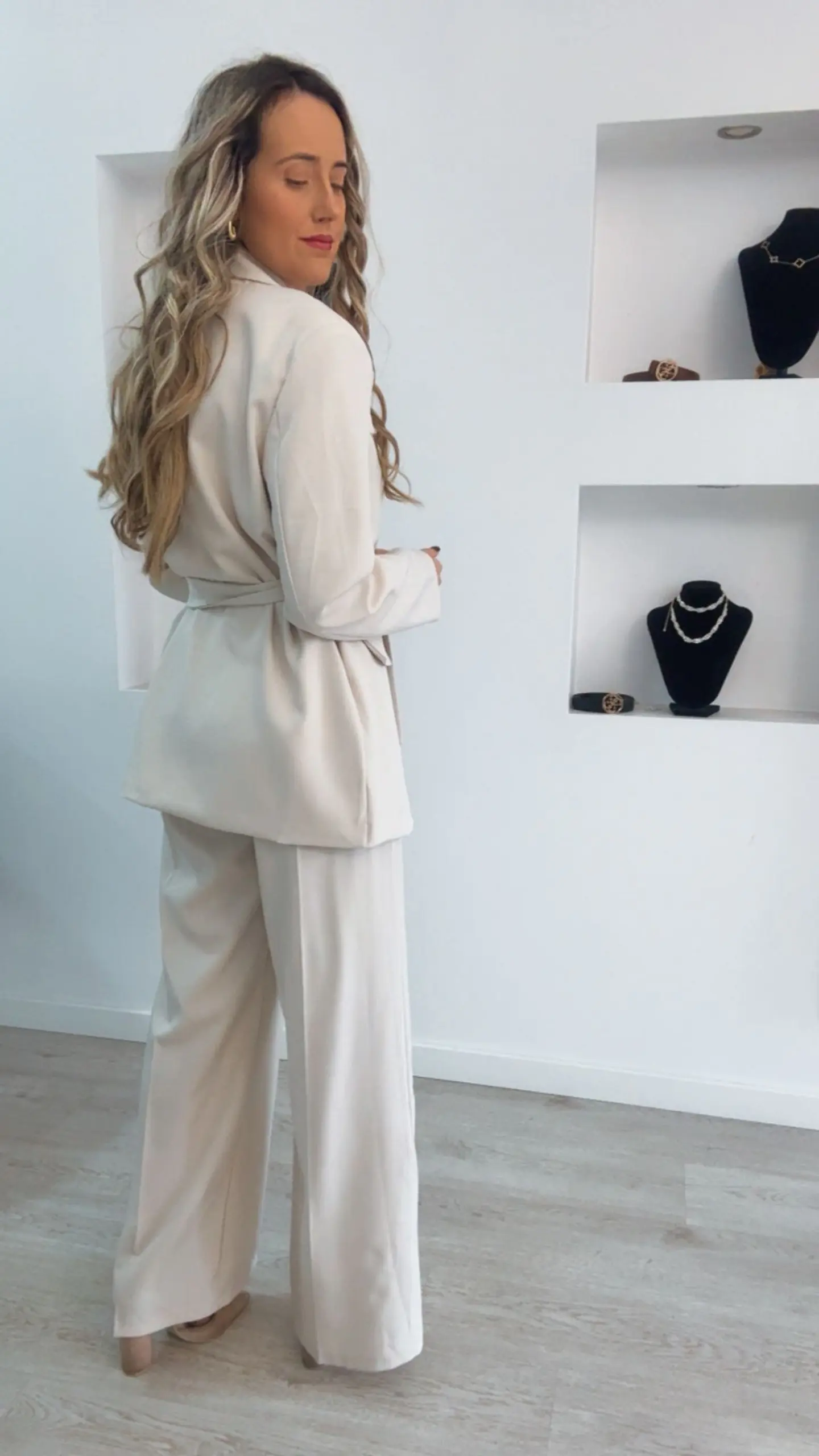 Fato de blazer comprido com cinto - TU 6