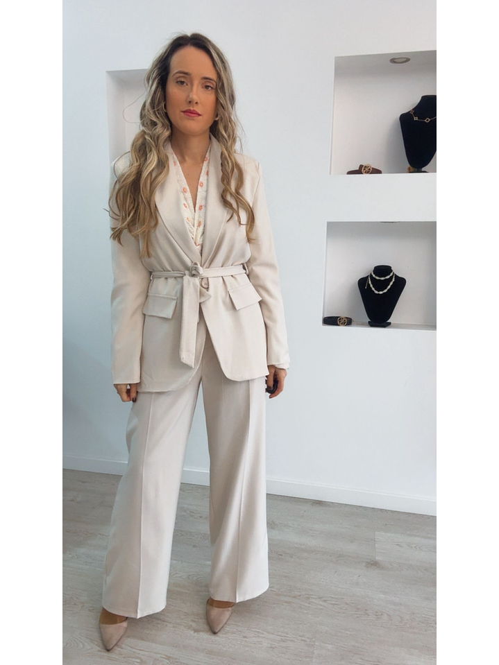 Fato de blazer comprido com cinto - TU 3