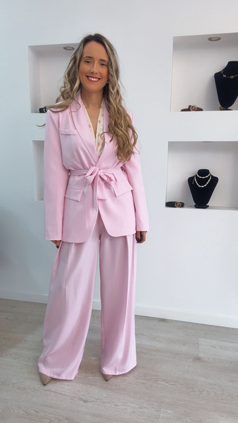 Fato de blazer comprido com cinto - TU