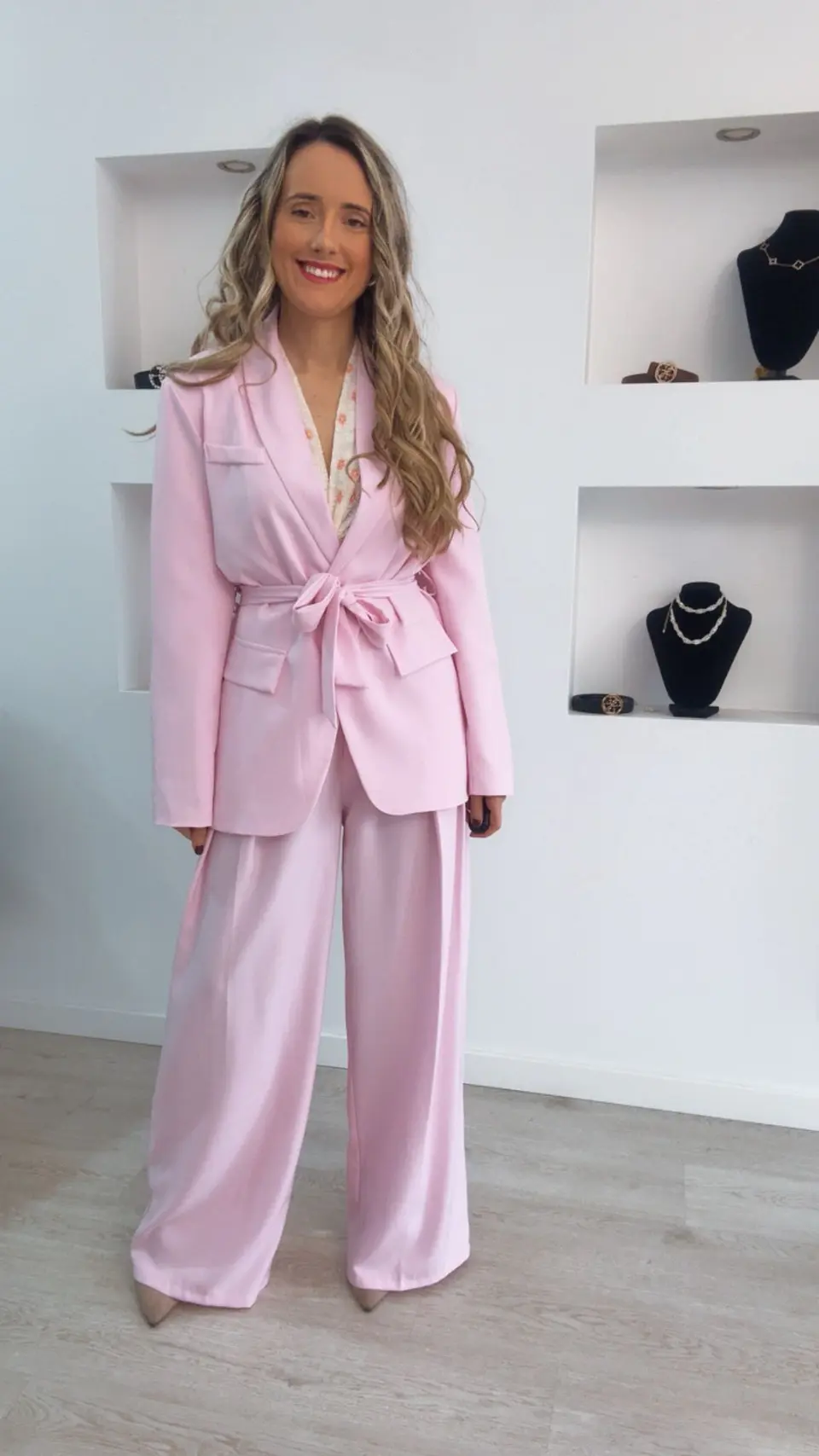 Fato de blazer comprido com cinto - TU 1