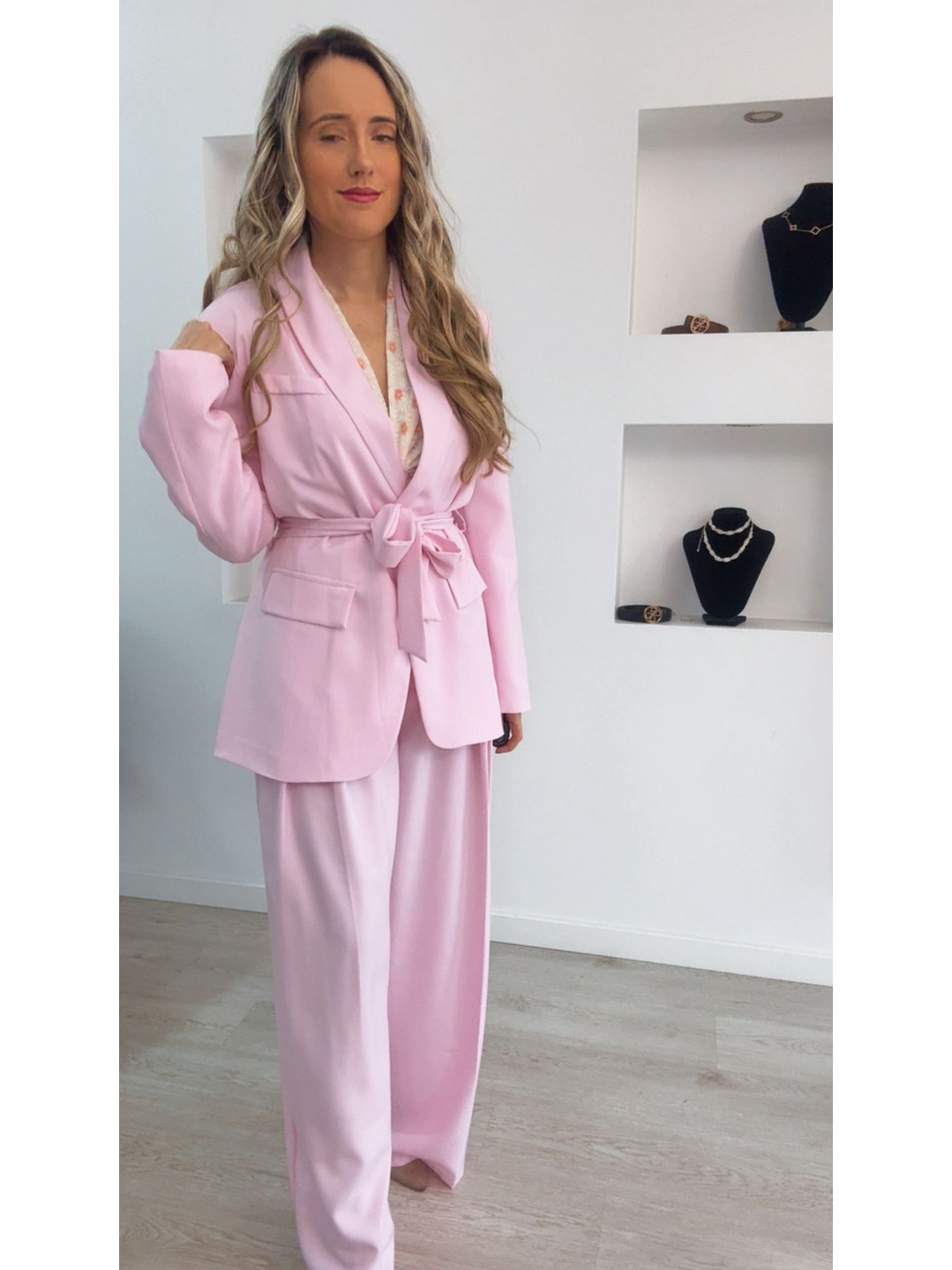 Fato de blazer comprido com cinto - TU 7