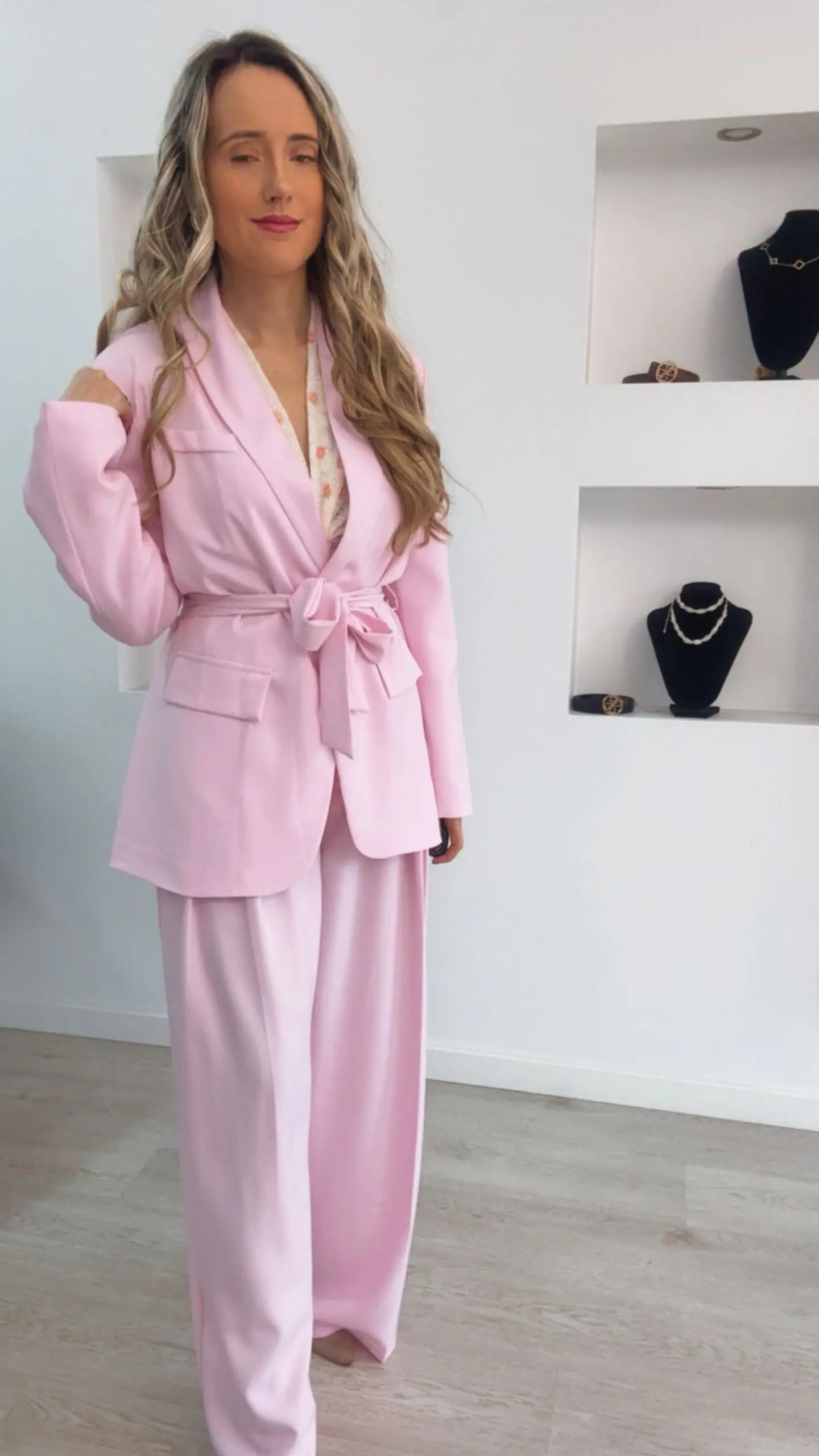 Fato de blazer comprido com cinto - TU 7