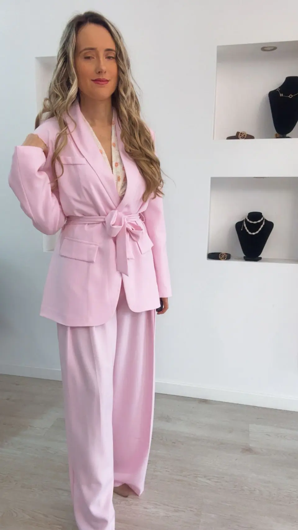 Fato de blazer comprido com cinto - TU 7