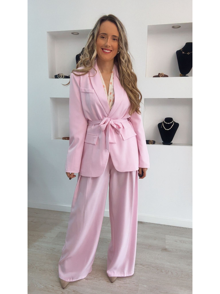 Fato de blazer comprido com cinto - TU 8