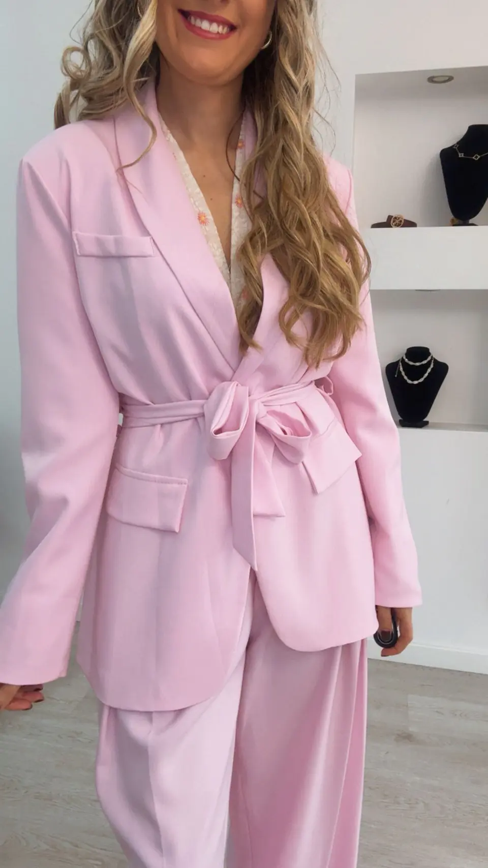 Fato de blazer comprido com cinto - TU 9