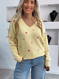 Camisola de malha amarela com corações rosa - TU - Thumbnail 1