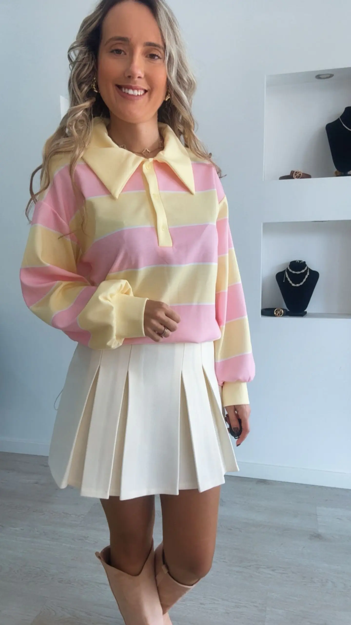 Polo de algodão com riscas - TU 2