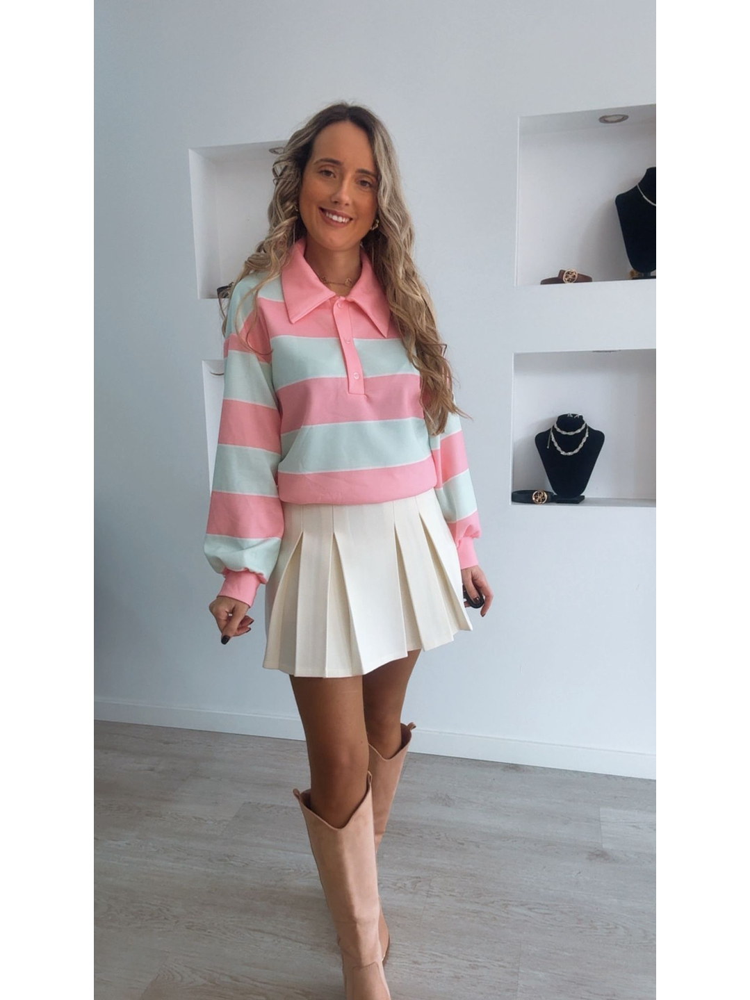 Polo de algodão com riscas - TU 10