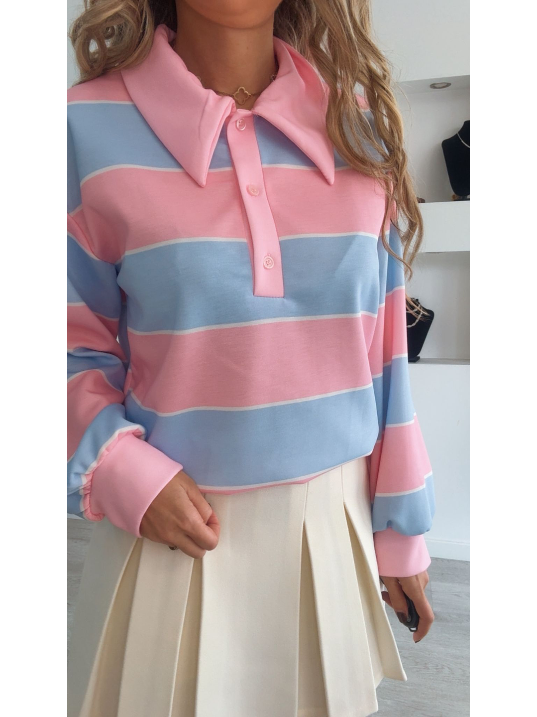 Polo de algodão com riscas - TU 5