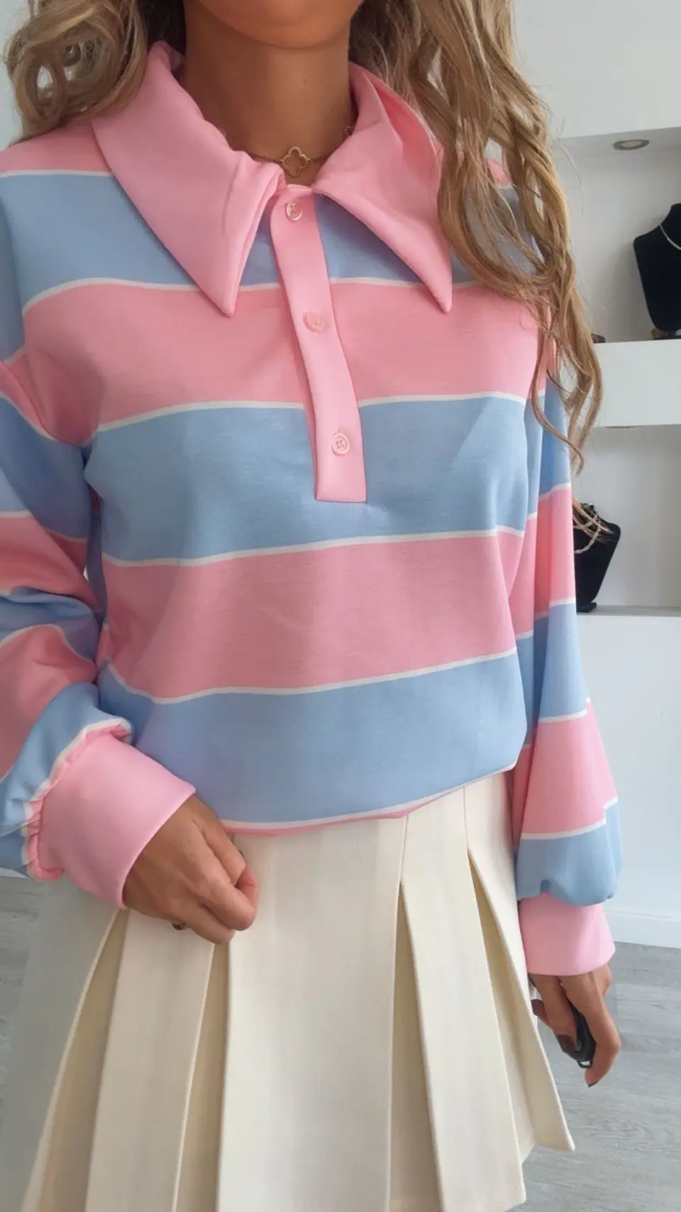 Polo de algodão com riscas - TU 8