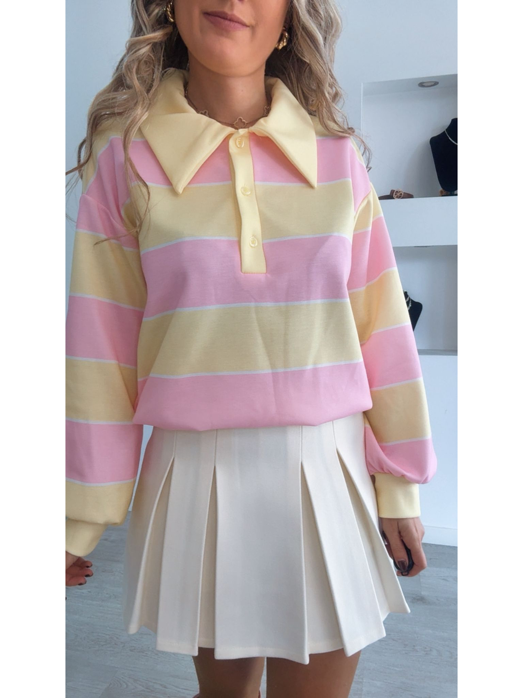 Polo de algodão com riscas - TU 8