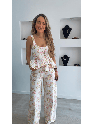 Conjunto top e calça estampado da Lumina