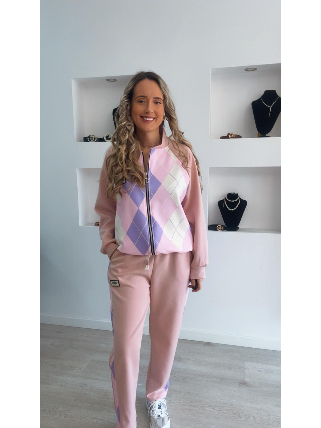 Fato de treino de losangos com casaco - TU 1