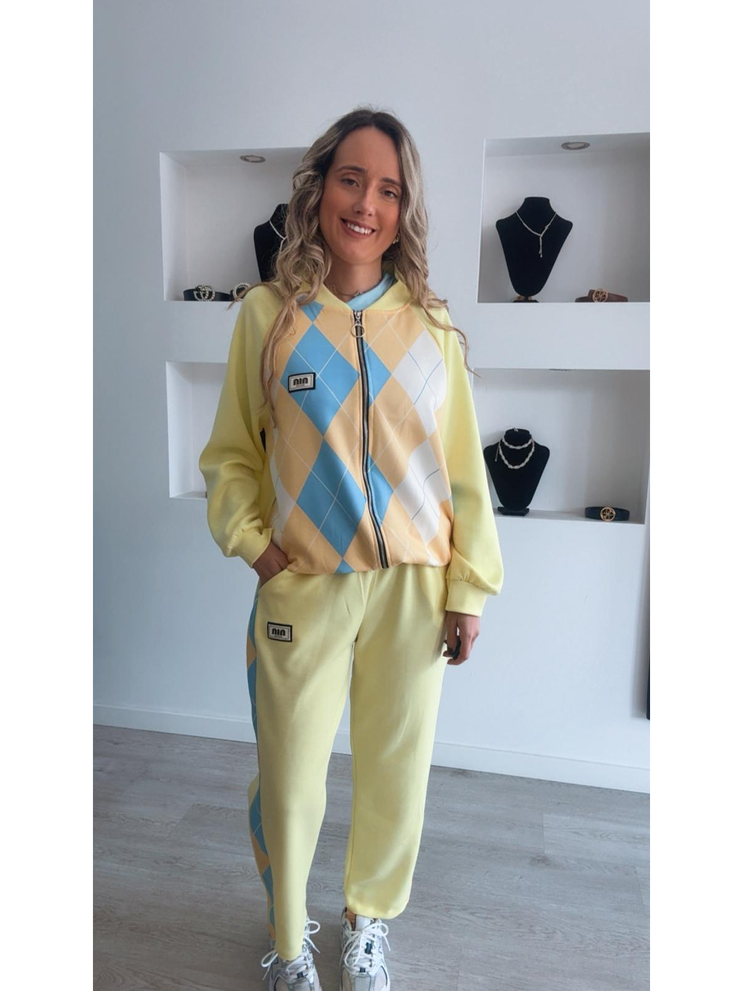 Fato de treino de losangos com casaco - TU 6