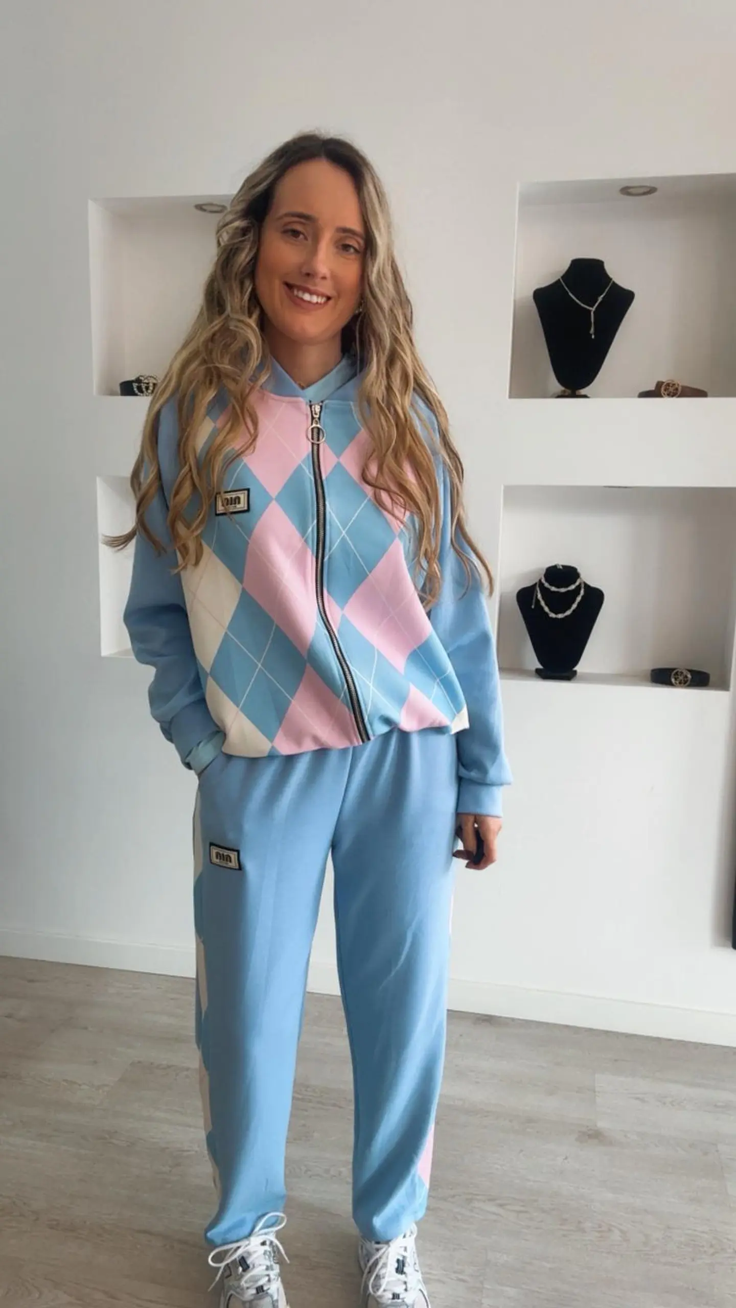 Fato de treino de losangos com casaco - TU 1