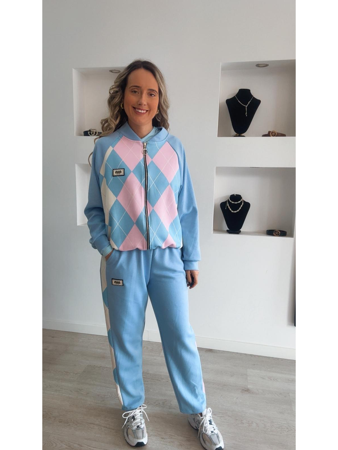 Fato de treino de losangos com casaco - TU 11