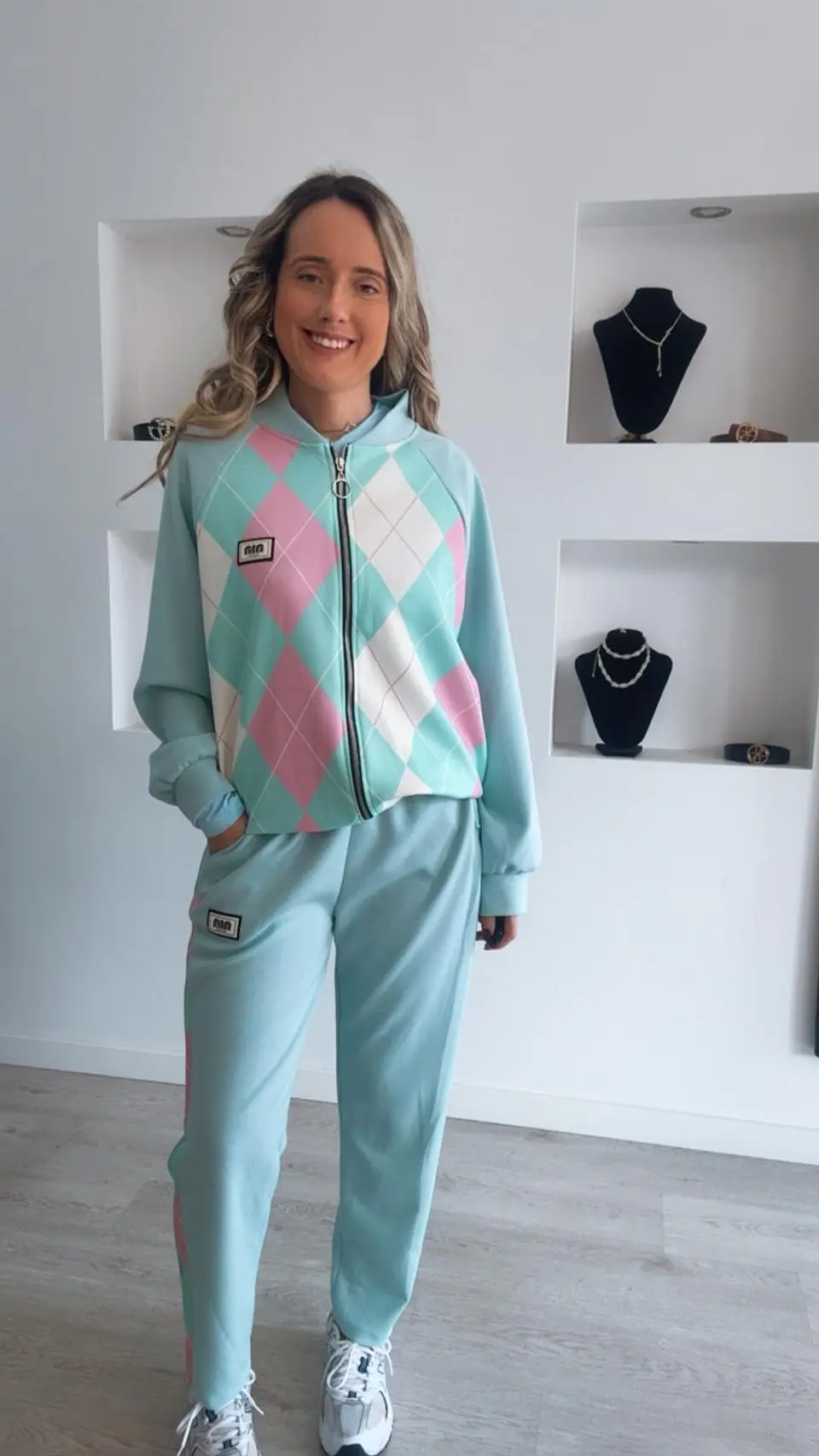 Fato de treino de losangos com casaco - TU 5