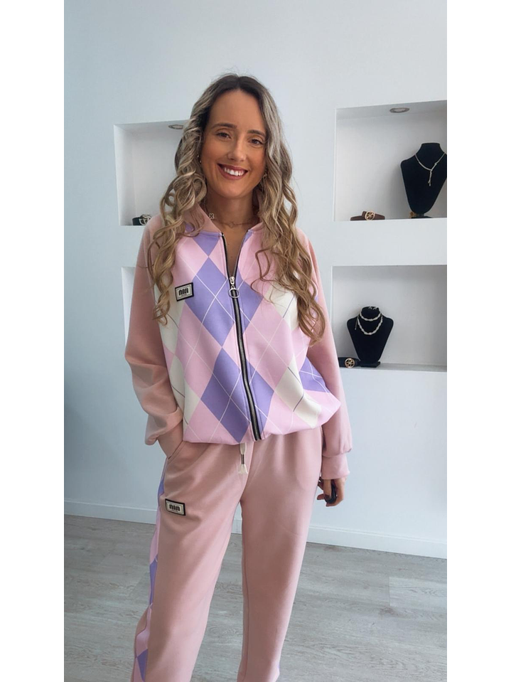 Fato de treino de losangos com casaco - TU 3