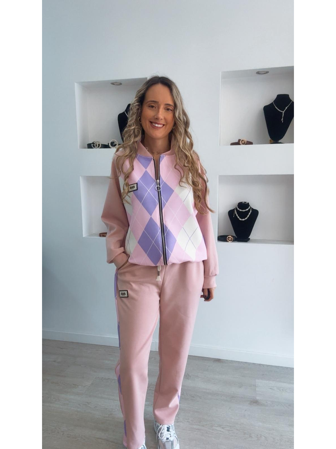Fato de treino de losangos com casaco - TU 5
