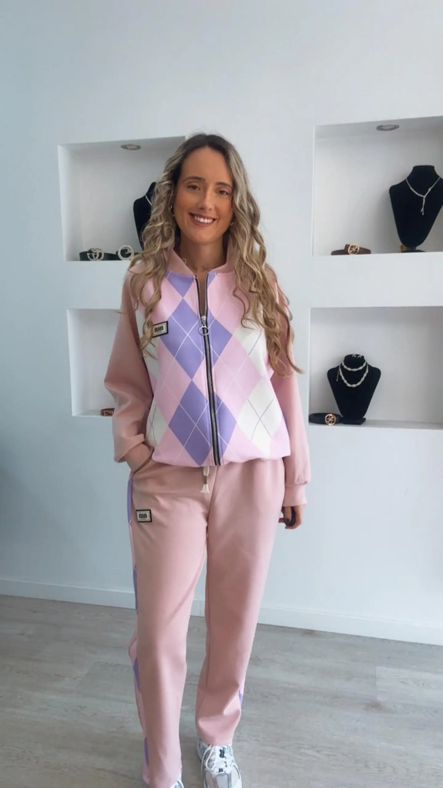 Fato de treino de losangos com casaco - TU 10