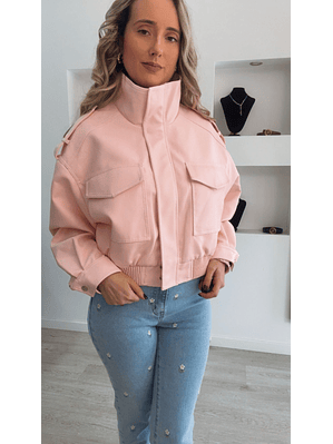 Casaca em ecopele Rosa