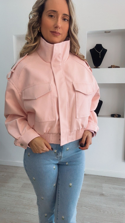 Casaca em ecopele Rosa