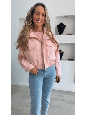 Casaca em ecopele Rosa