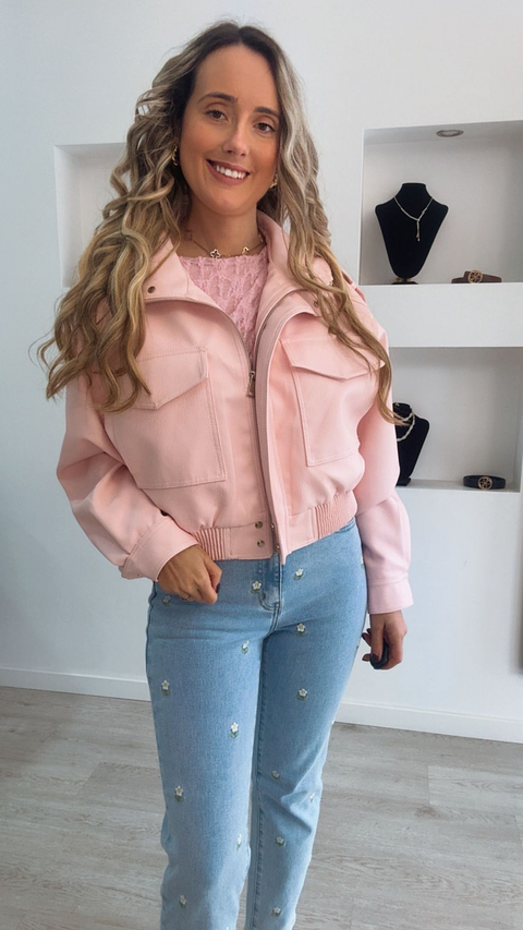 Casaca em ecopele Rosa