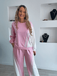 Fato de treino rosa e branco com riscas - TU - Thumbnail 1