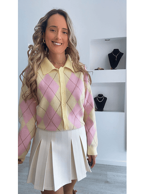Cardigan com losangos - TU