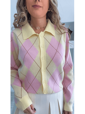 Cardigan com losangos - TU