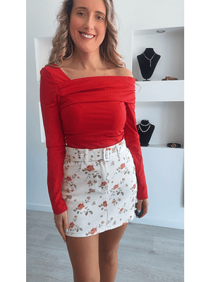 Body vermelho assimétrico