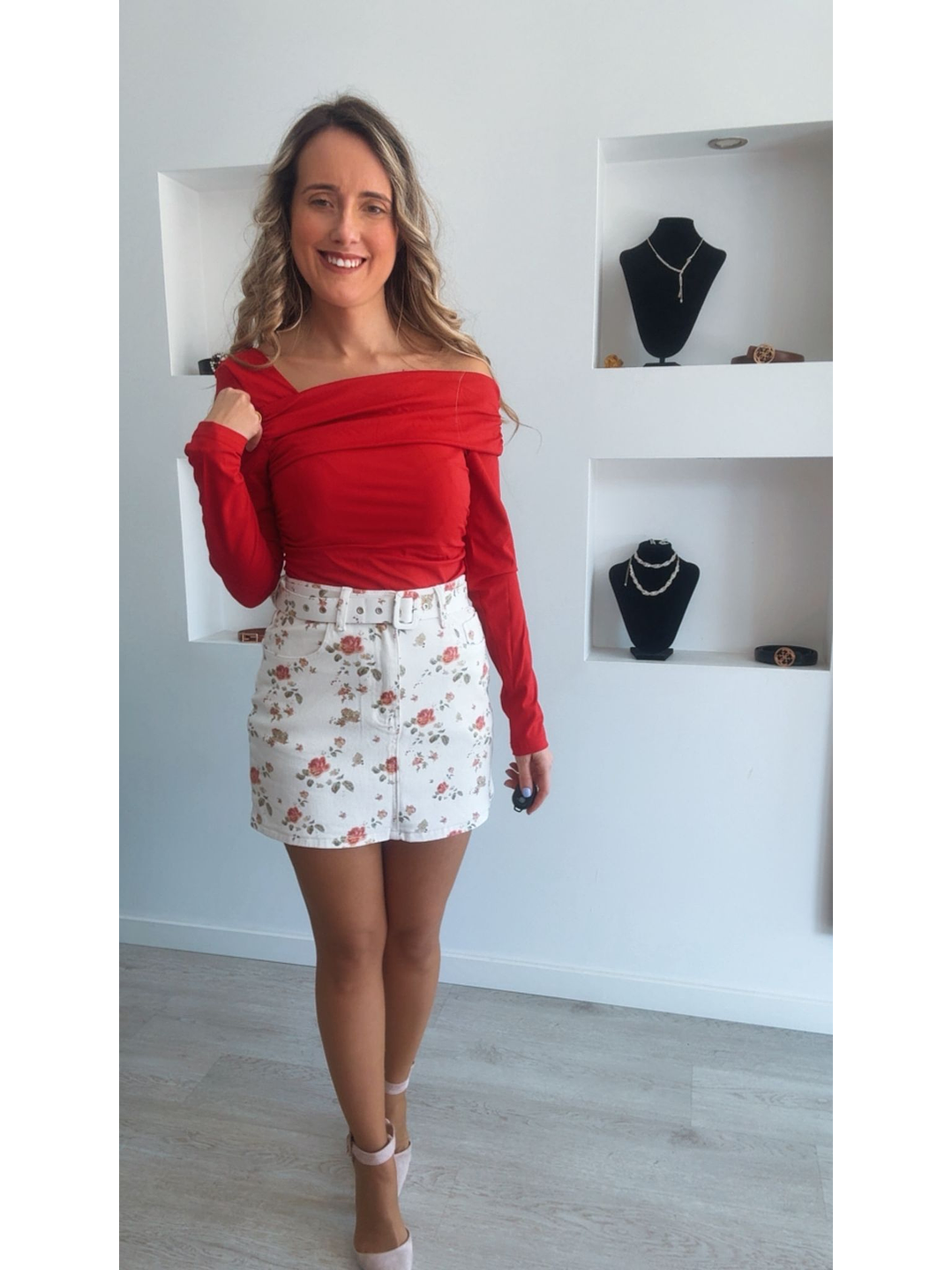 Body vermelho assimétrico 3