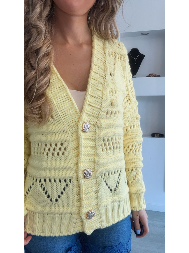 Casaco de malha com botões dourados - TU 4