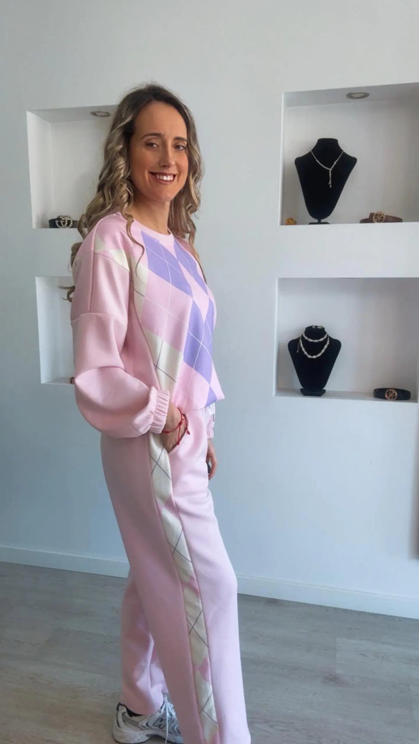 Fato de treino losangos com elástico na cinta - TU 2