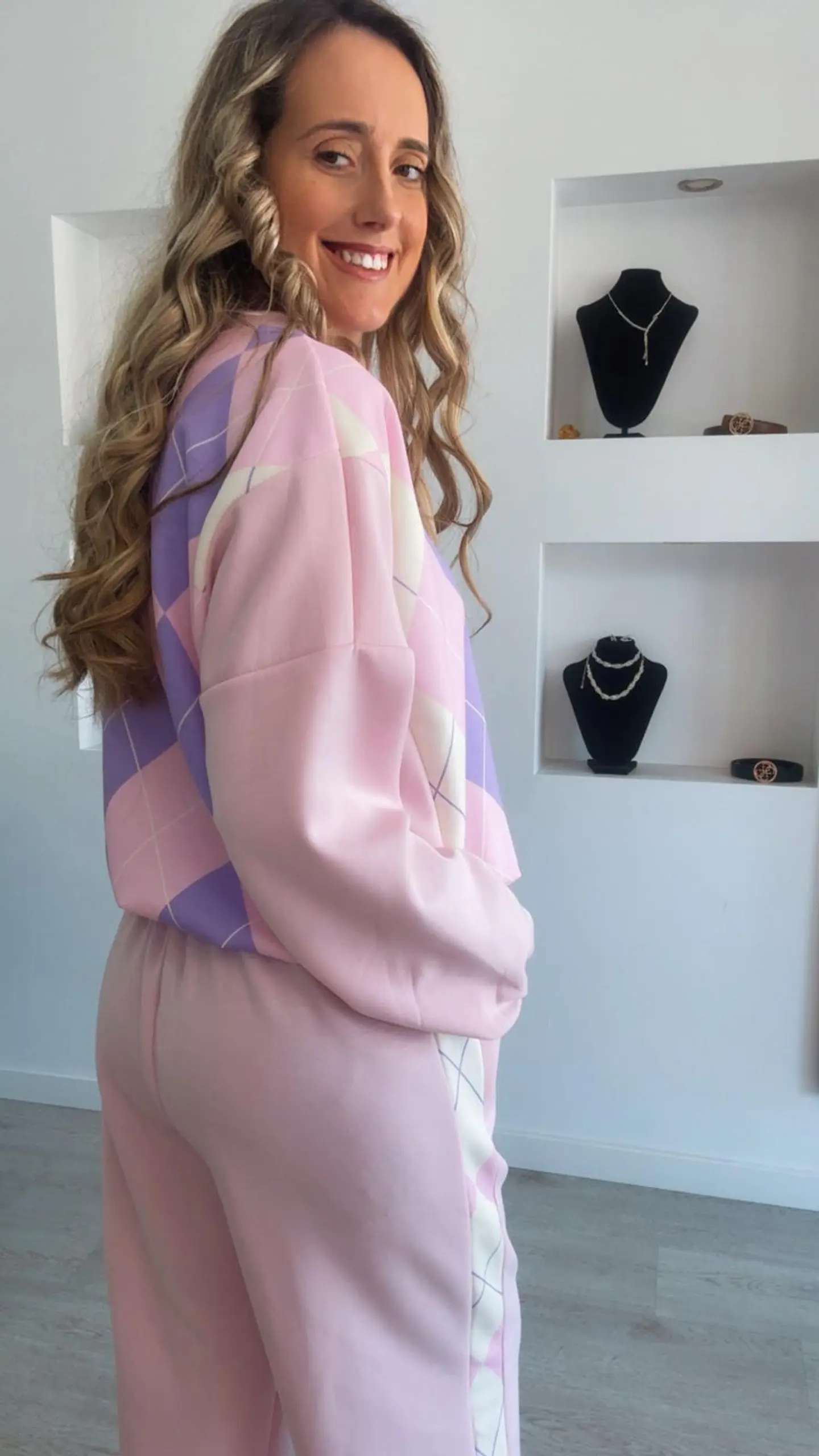 Fato de treino losangos com elástico na cinta - TU 4