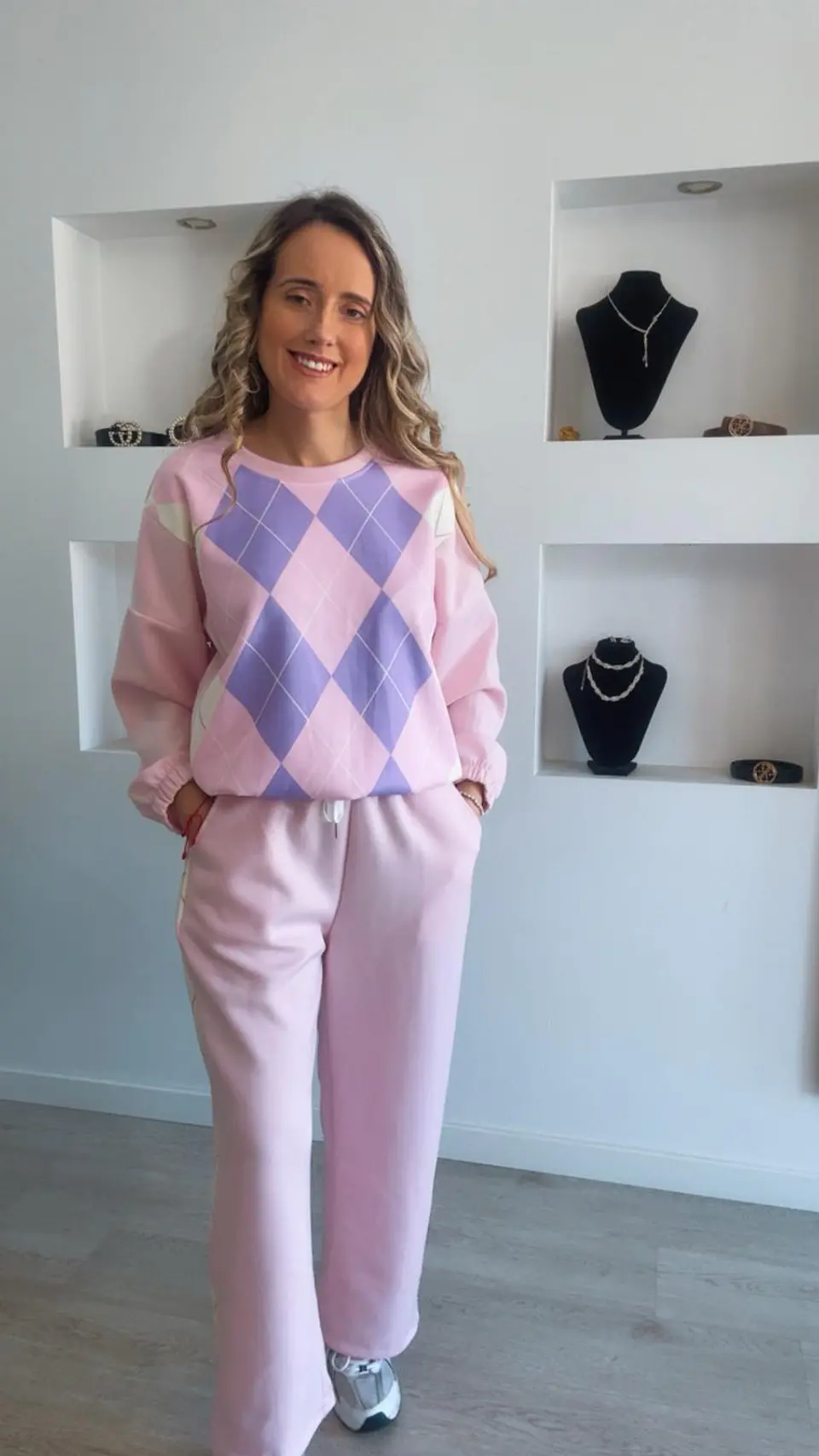 Fato de treino losangos com elástico na cinta - TU 1