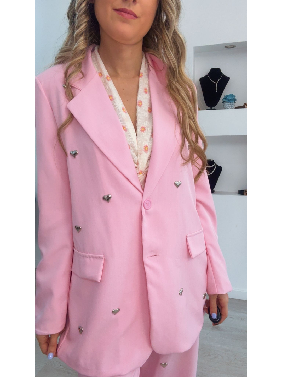 Fato com detalhe de corações prateados - TU 5