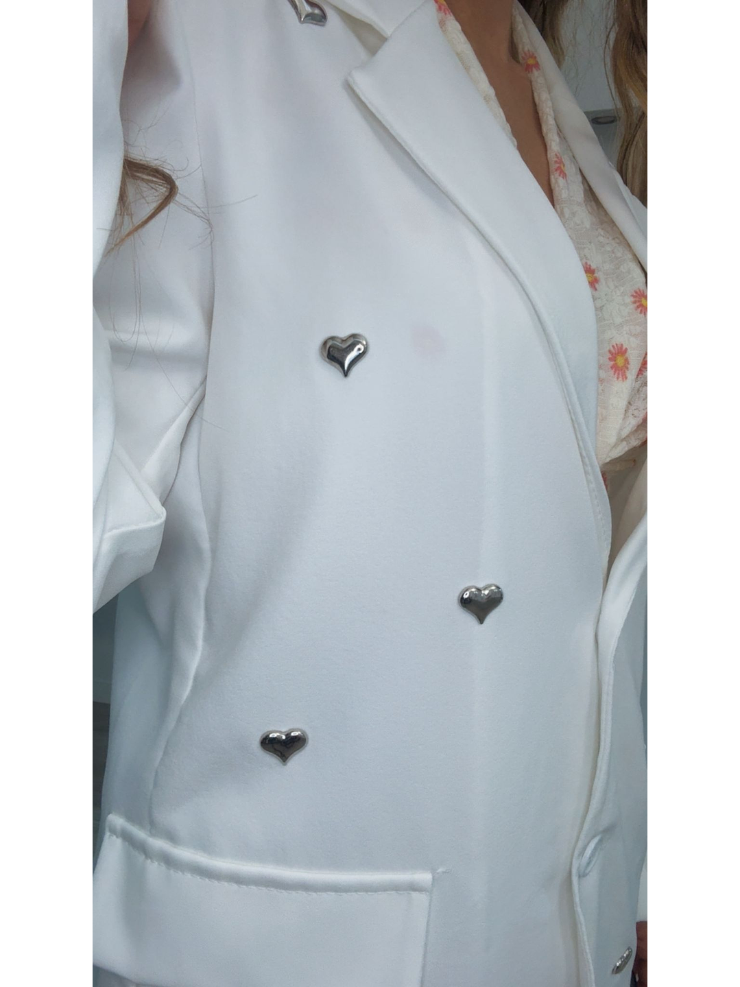 Fato com detalhe de corações prateados - TU 8