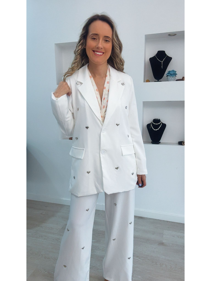 Fato com detalhe de corações prateados - TU 7